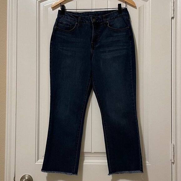 Isaac Mizrahi Live Raw Edge Hem Jeans - Picture 1 of 9